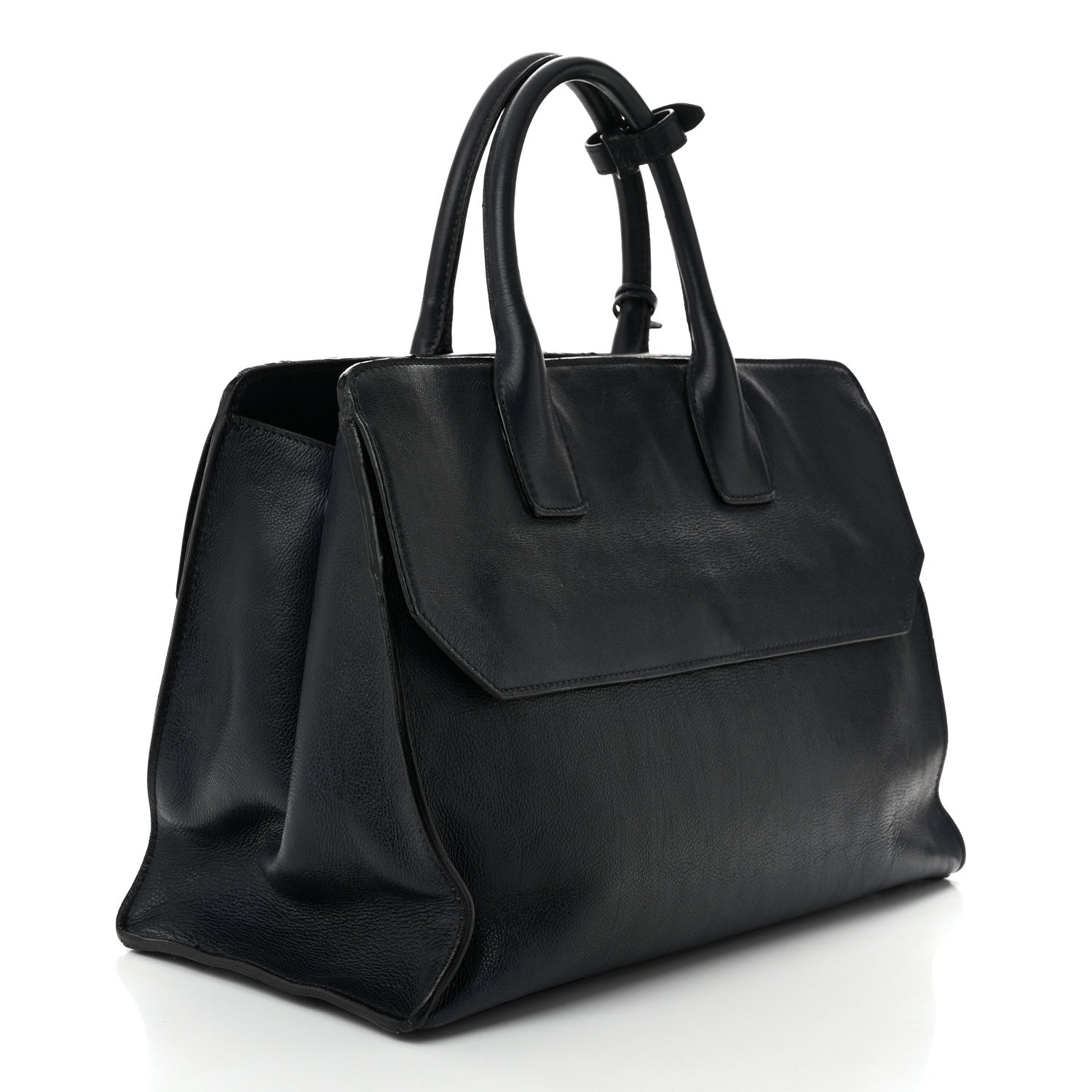 Glace Calfskin Sound Tote Bag Blue