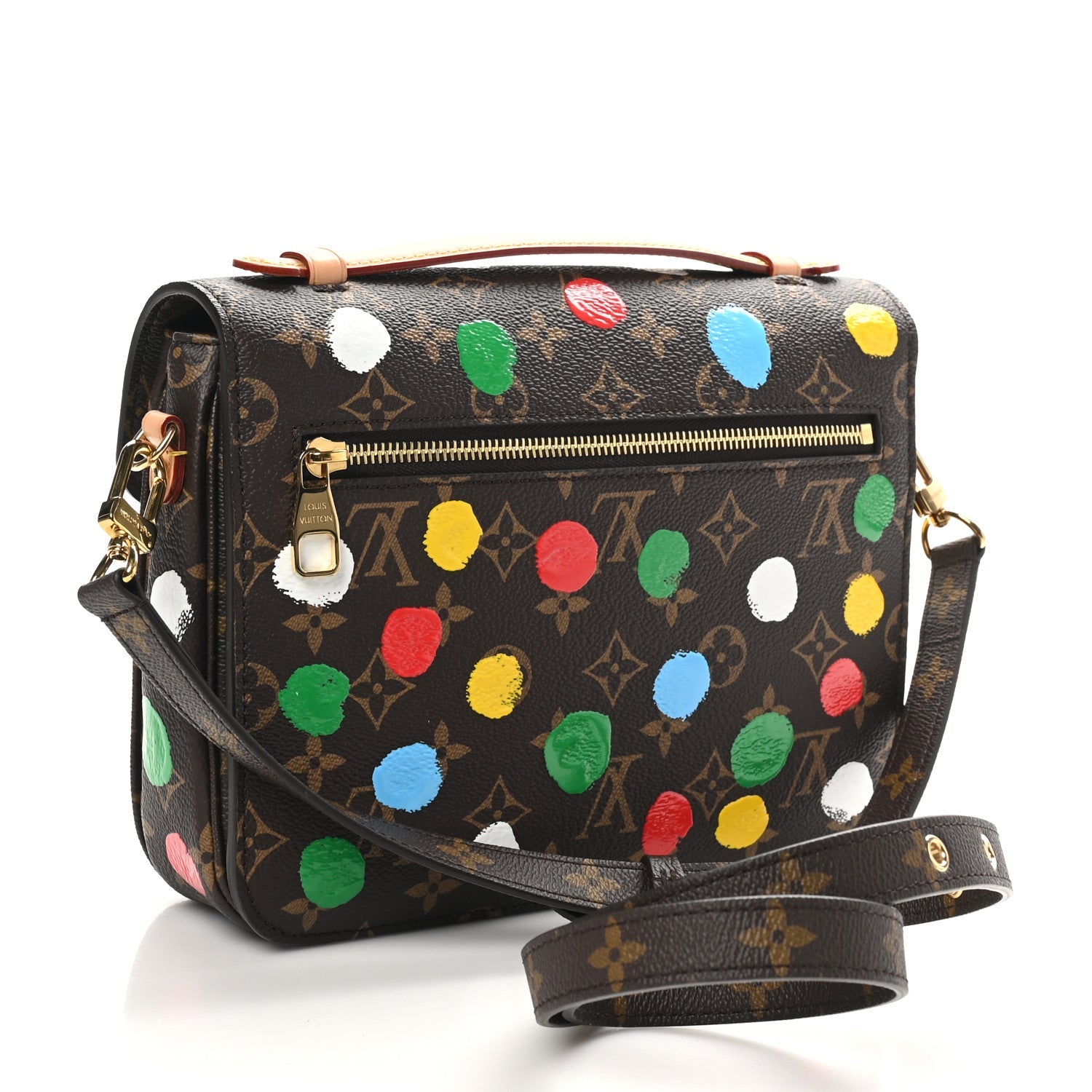 LV x YK Monogram Painted Dots Pochette Metis