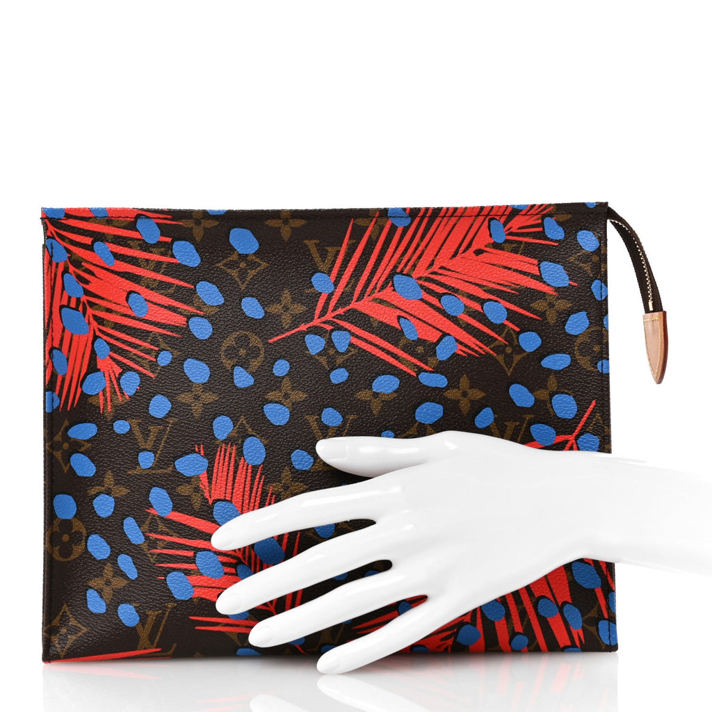 Monogram Jungle Dots Toiletry Pouch 26 Coquelicot Denim