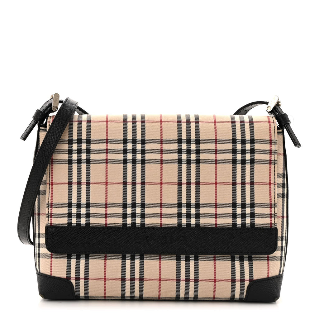 Calfskin Vintage Check Crossbody Bag Black