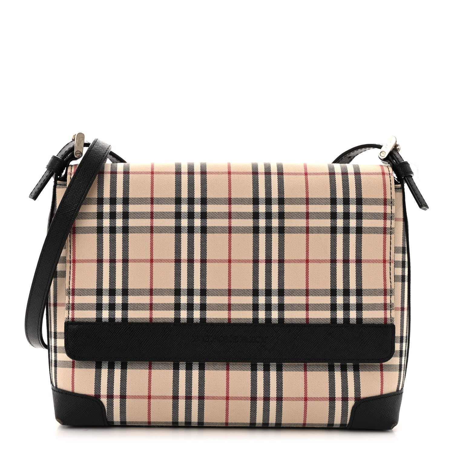 Calfskin Vintage Check Crossbody Bag Black