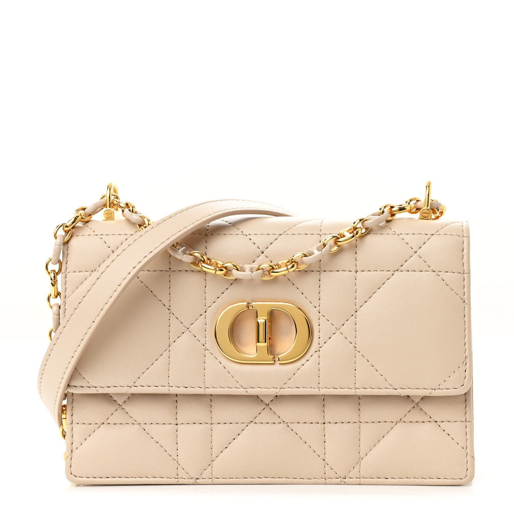 Lambskin Macrocannage Mini Miss Caro Bag Caramel Beige