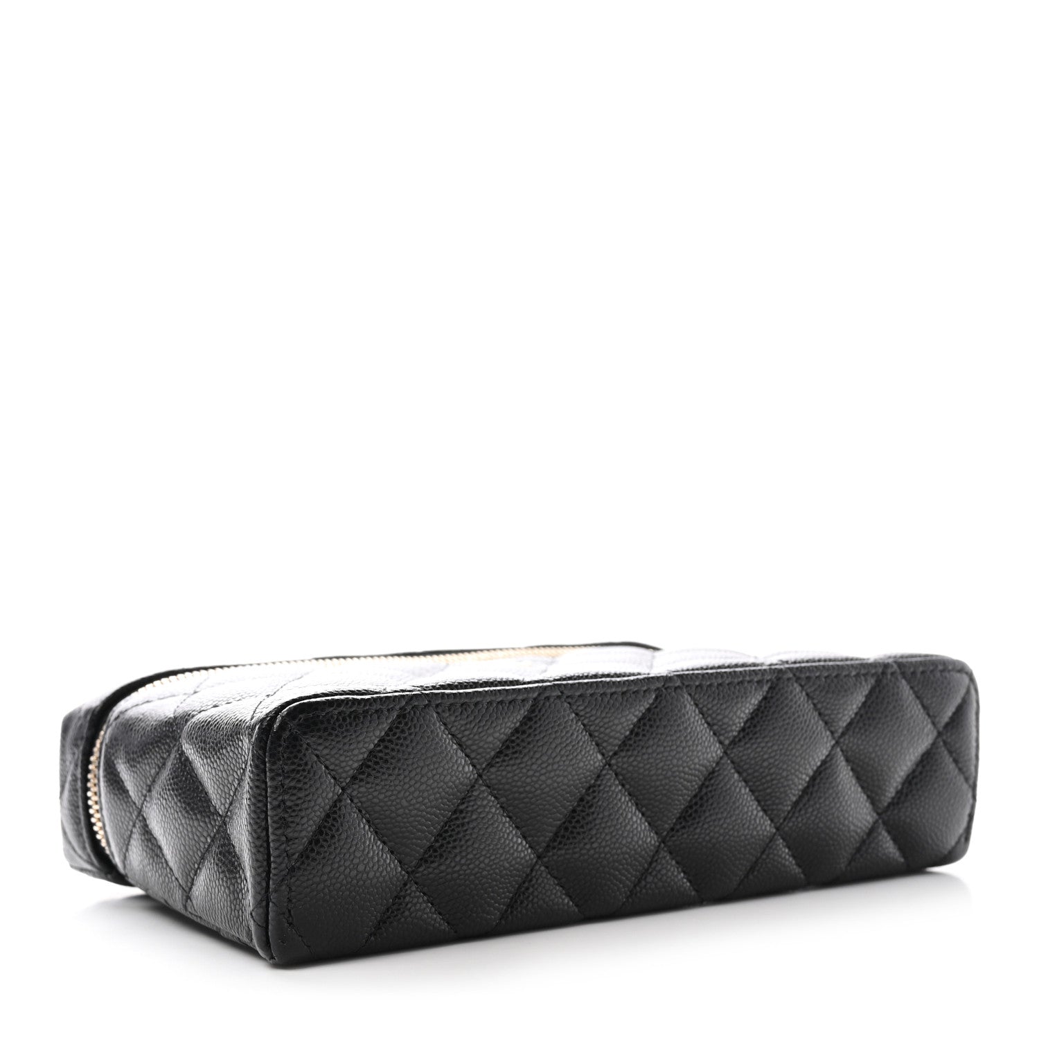 Caviar Quilted Top Handle Slim Vanity With Chain Black