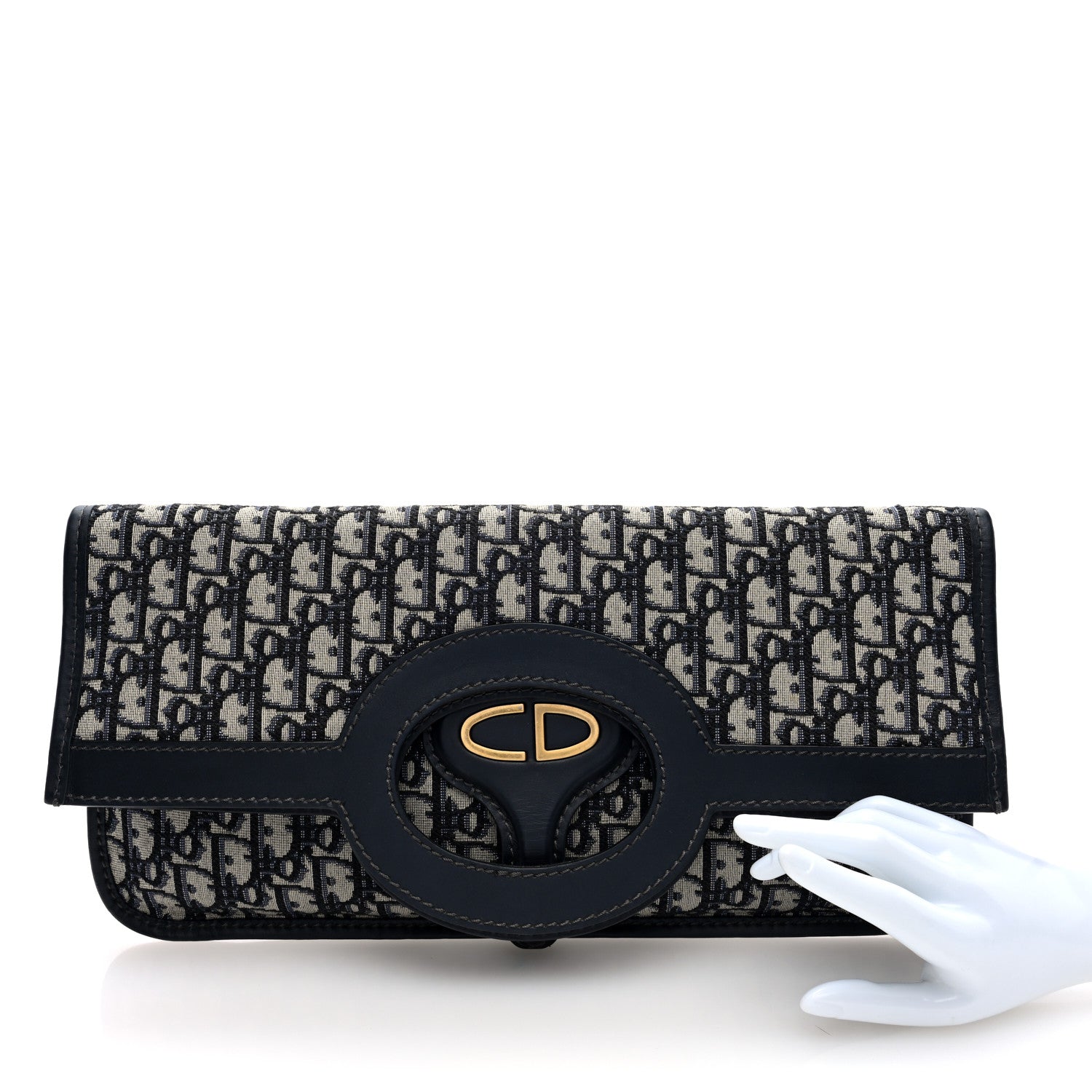 Oblique Fold Over Clutch Blue