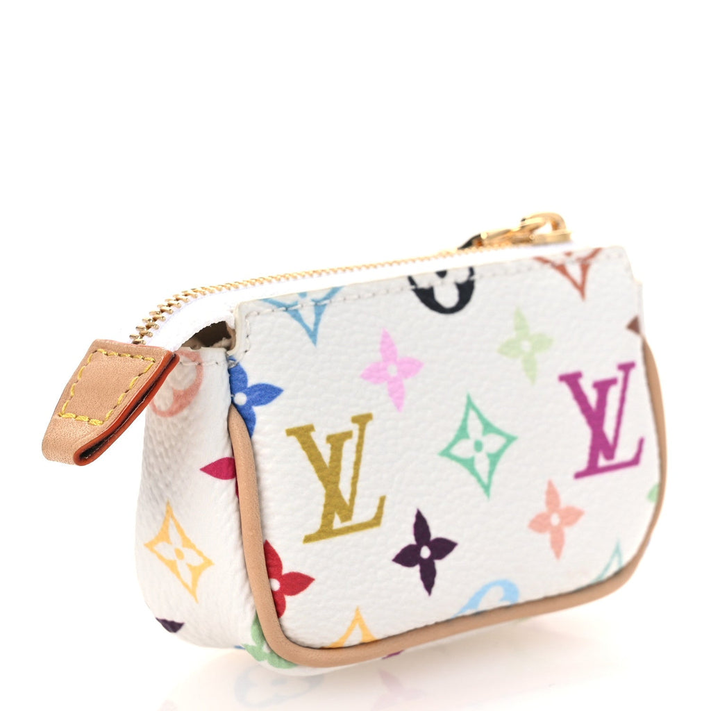 LV x TM Monogram Multicolor Micro Pochette White