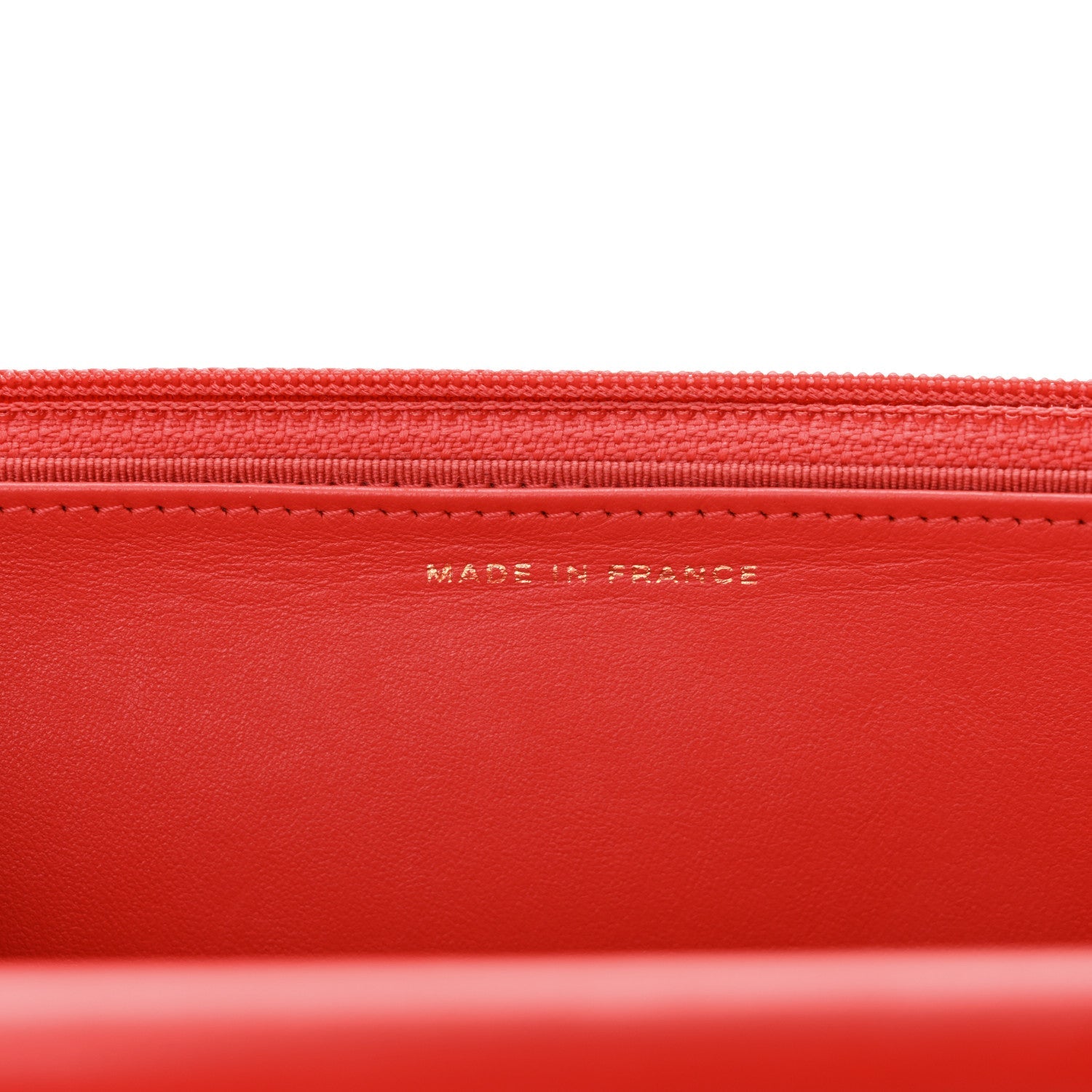 Lambskin Quilted Wallet On Chain WOC Red