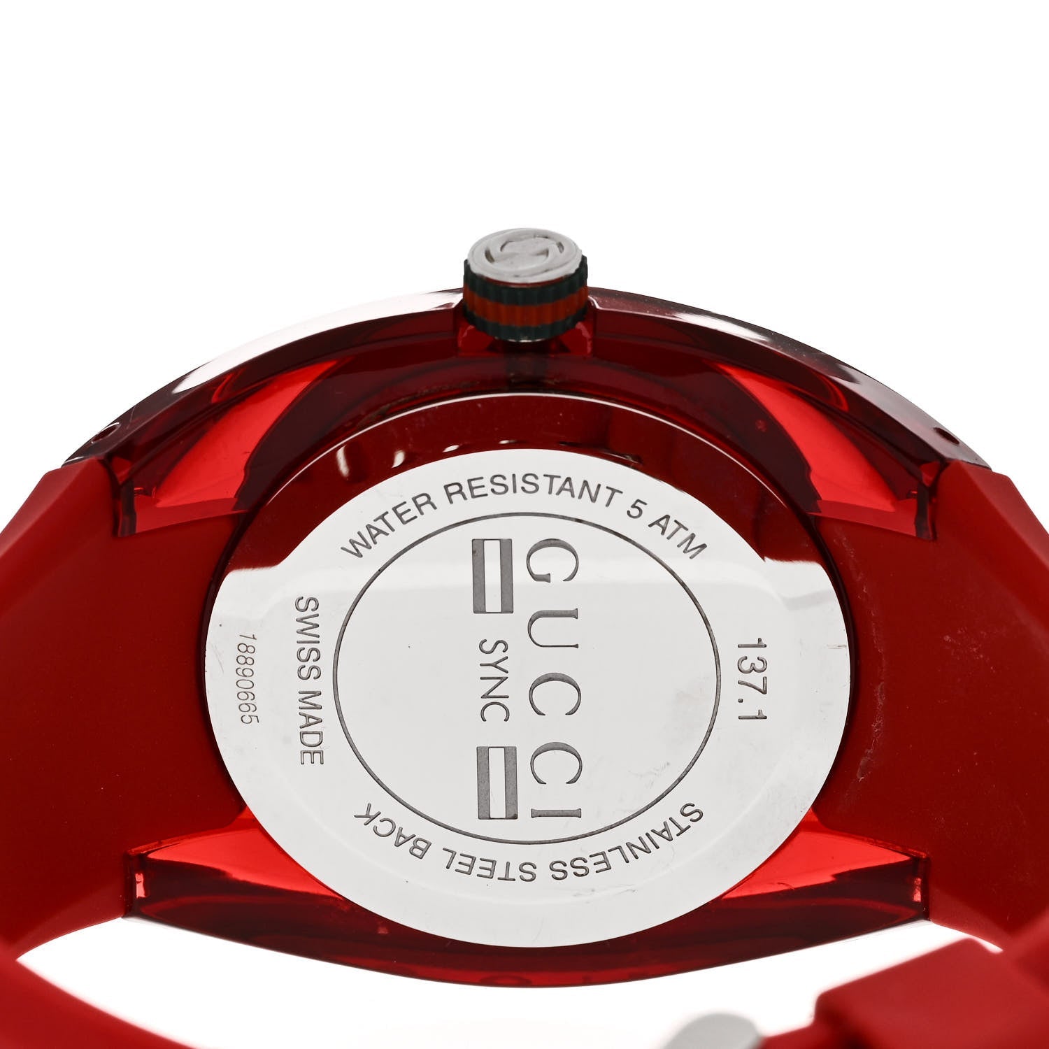 Stainless Steel Rubber 46mm Sync Web Quartz Watch Red