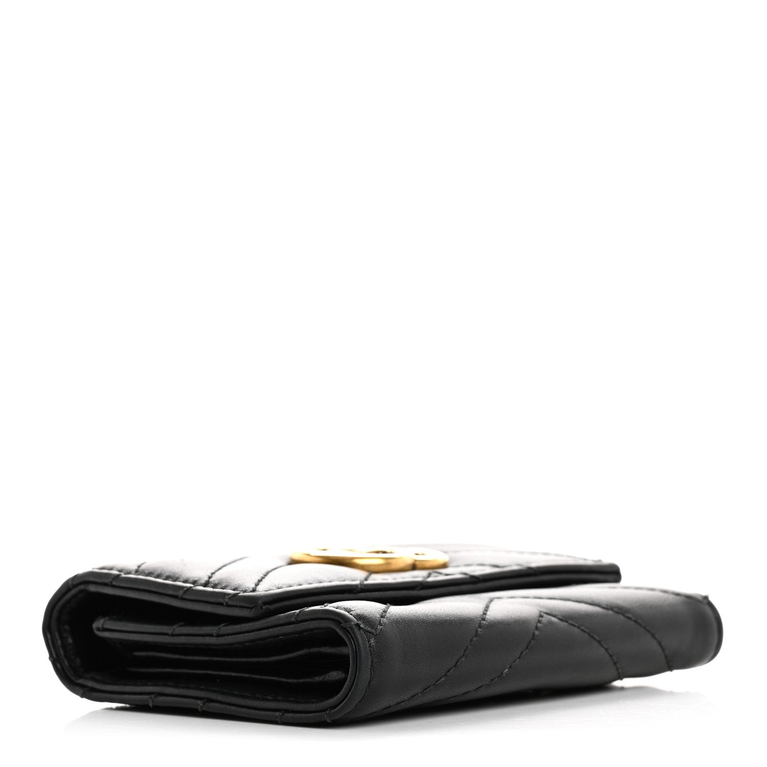 Calfskin Matelasse GG Marmont Wallet Black