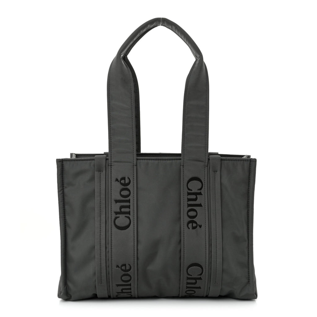 Recycled Nylon Medium Woody Ribbon Tote Elephant Grey