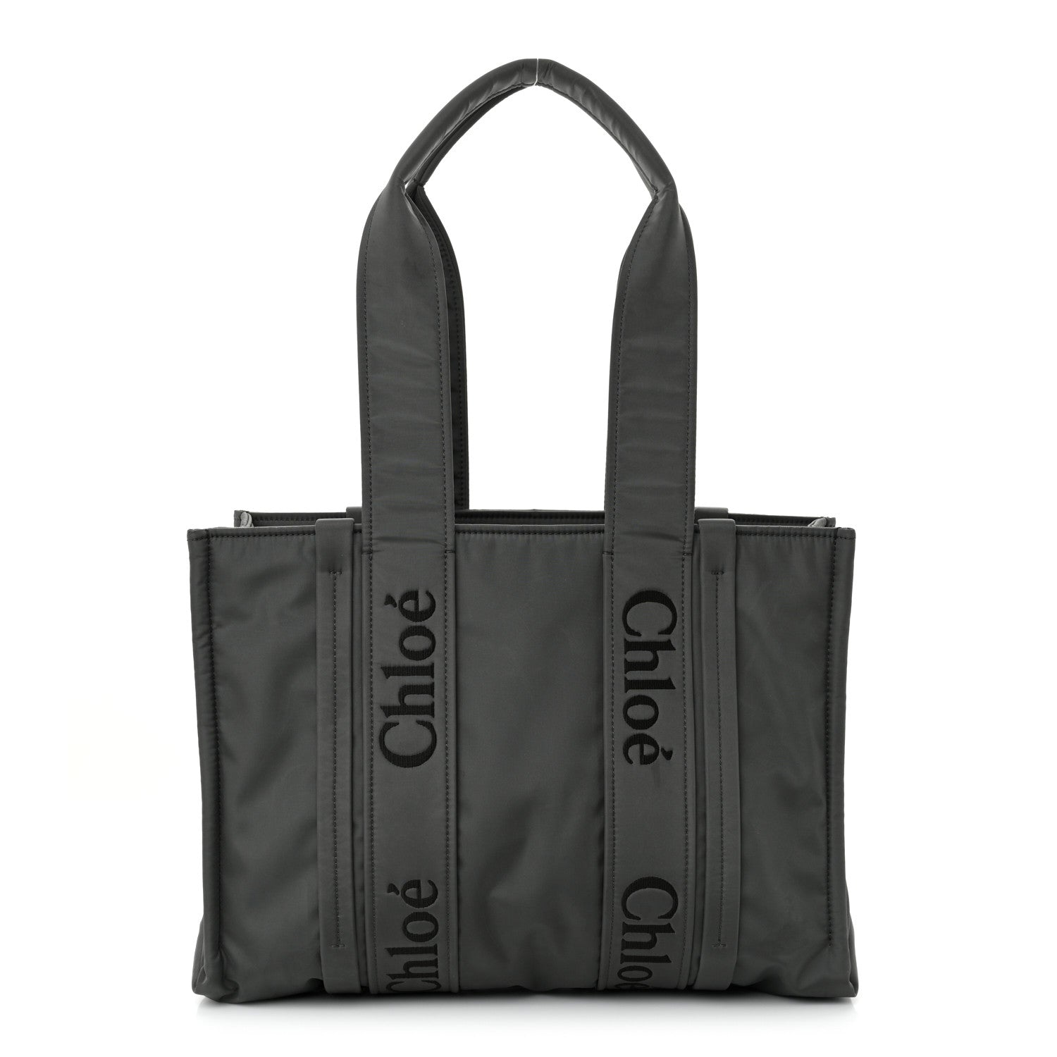 Recycled Nylon Medium Woody Ribbon Tote Elephant Grey