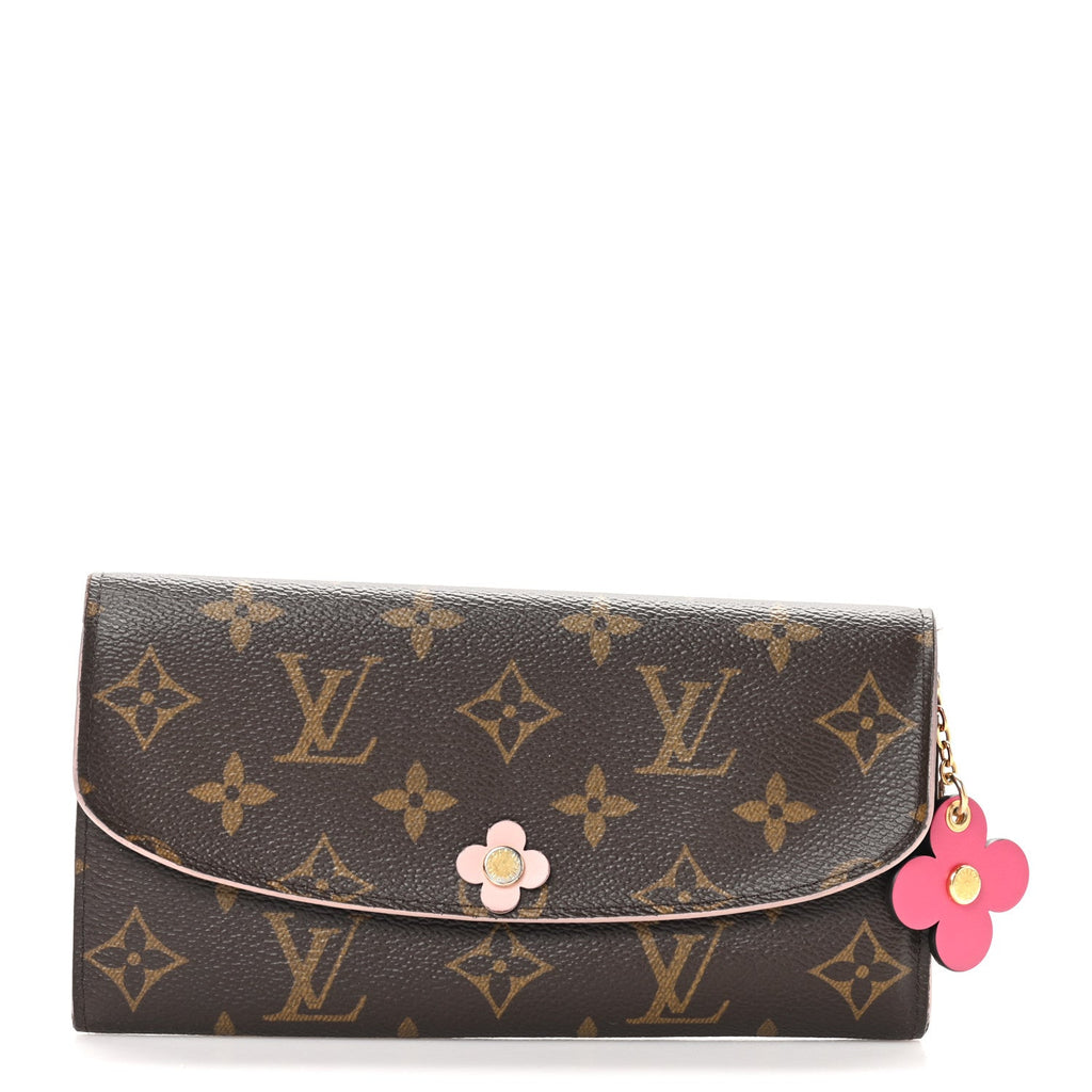 Monogram Bloom Flower Emilie Wallet Fuchsia