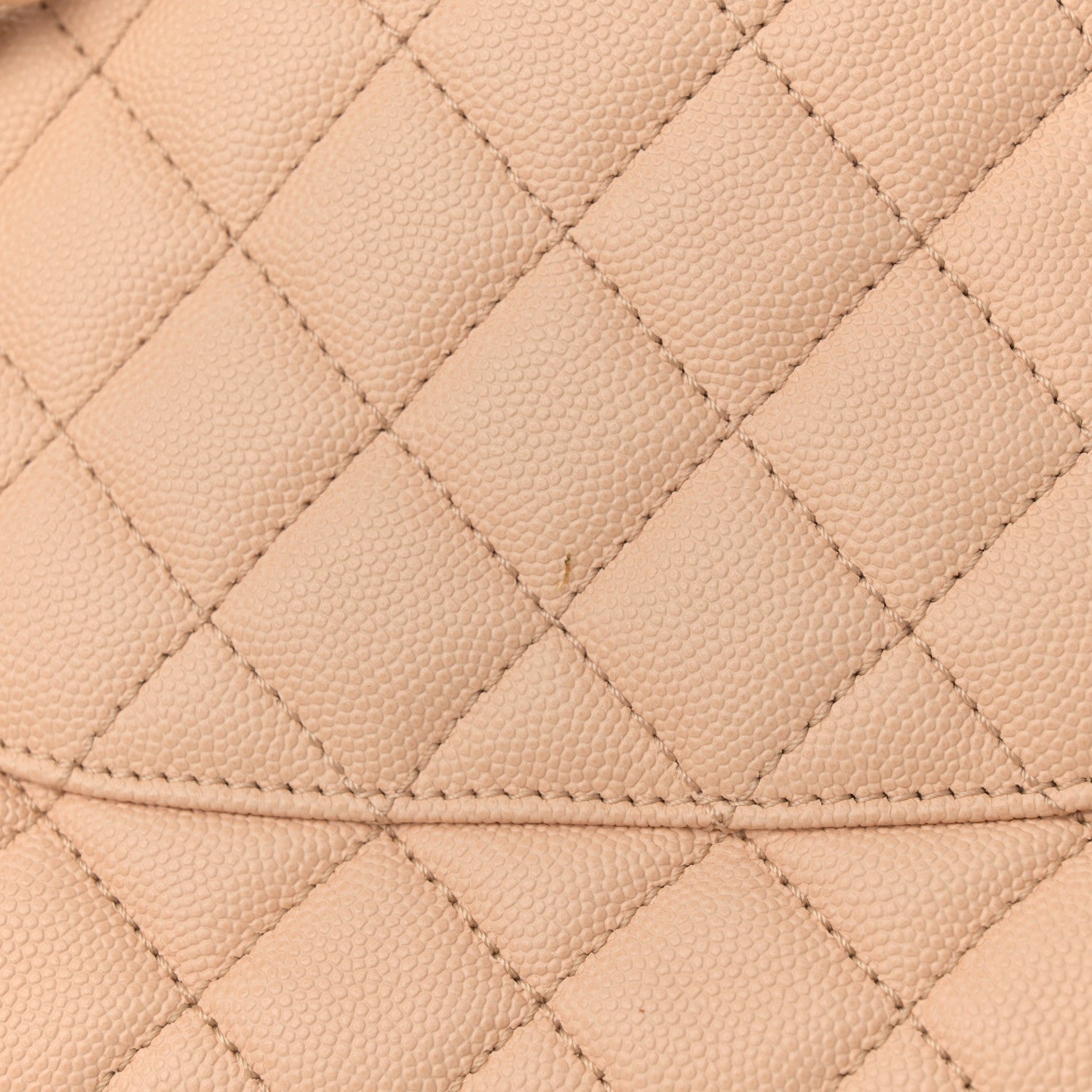 Caviar Quilted Small Coco Handle Flap Beige
