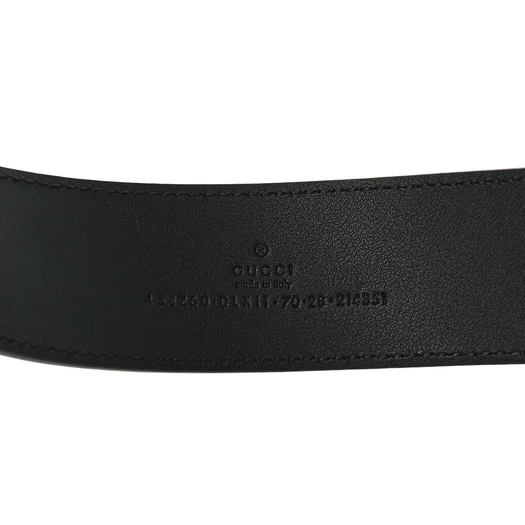 Moon Calfskin Pearl Double G 40mm Belt 70 28 Black Cream