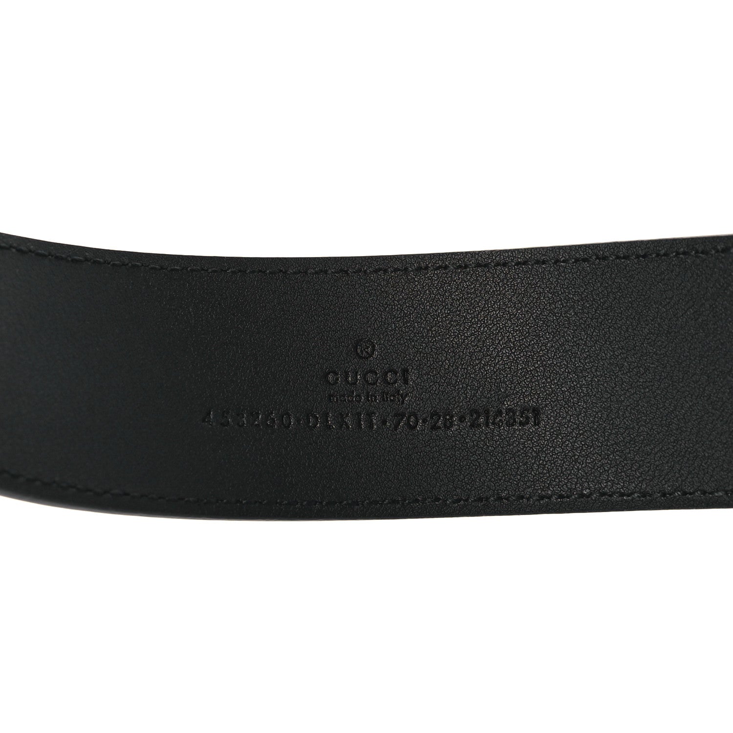 Moon Calfskin Pearl Double G 40mm Belt 70 28 Black Cream