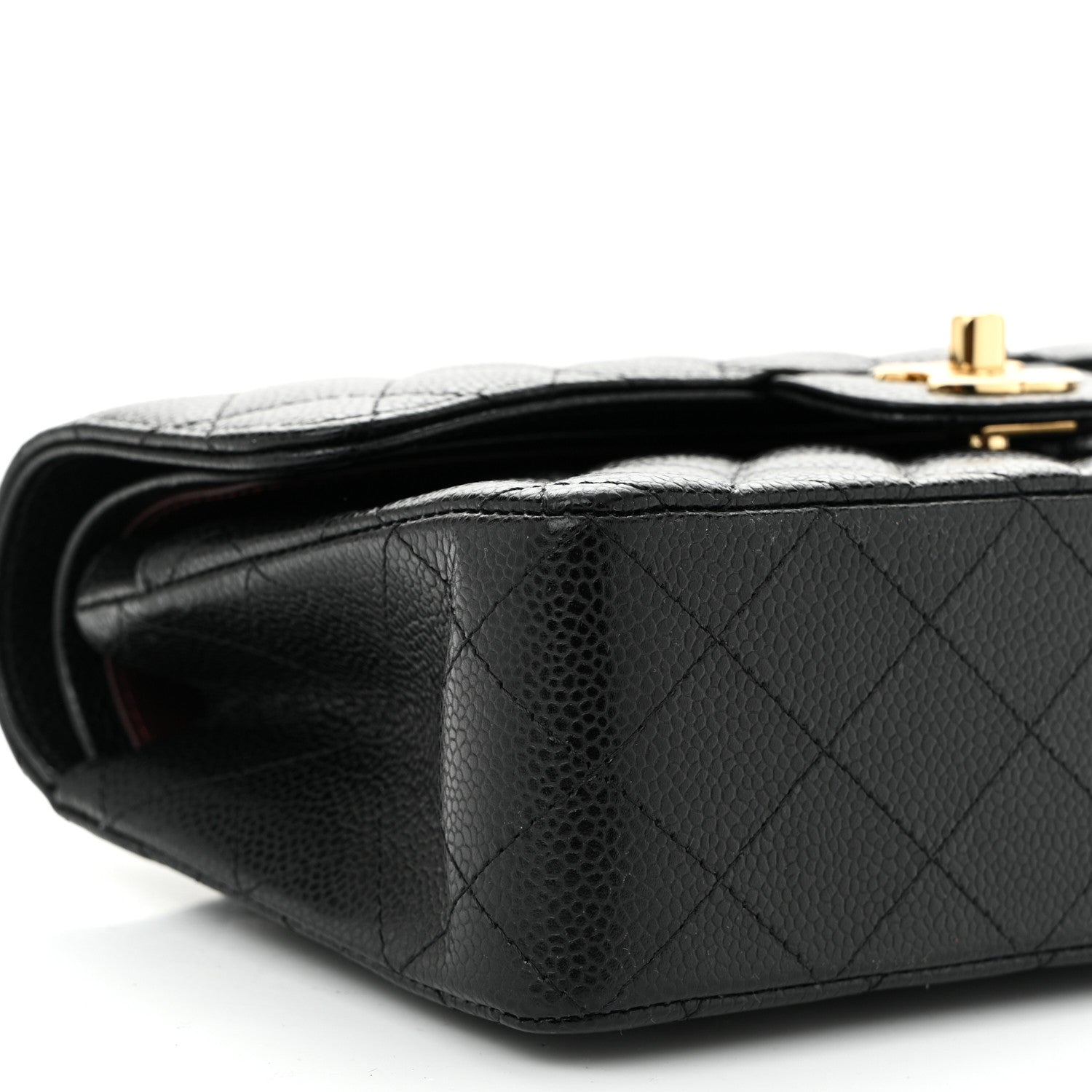 Caviar Quilted Small Double Flap Black