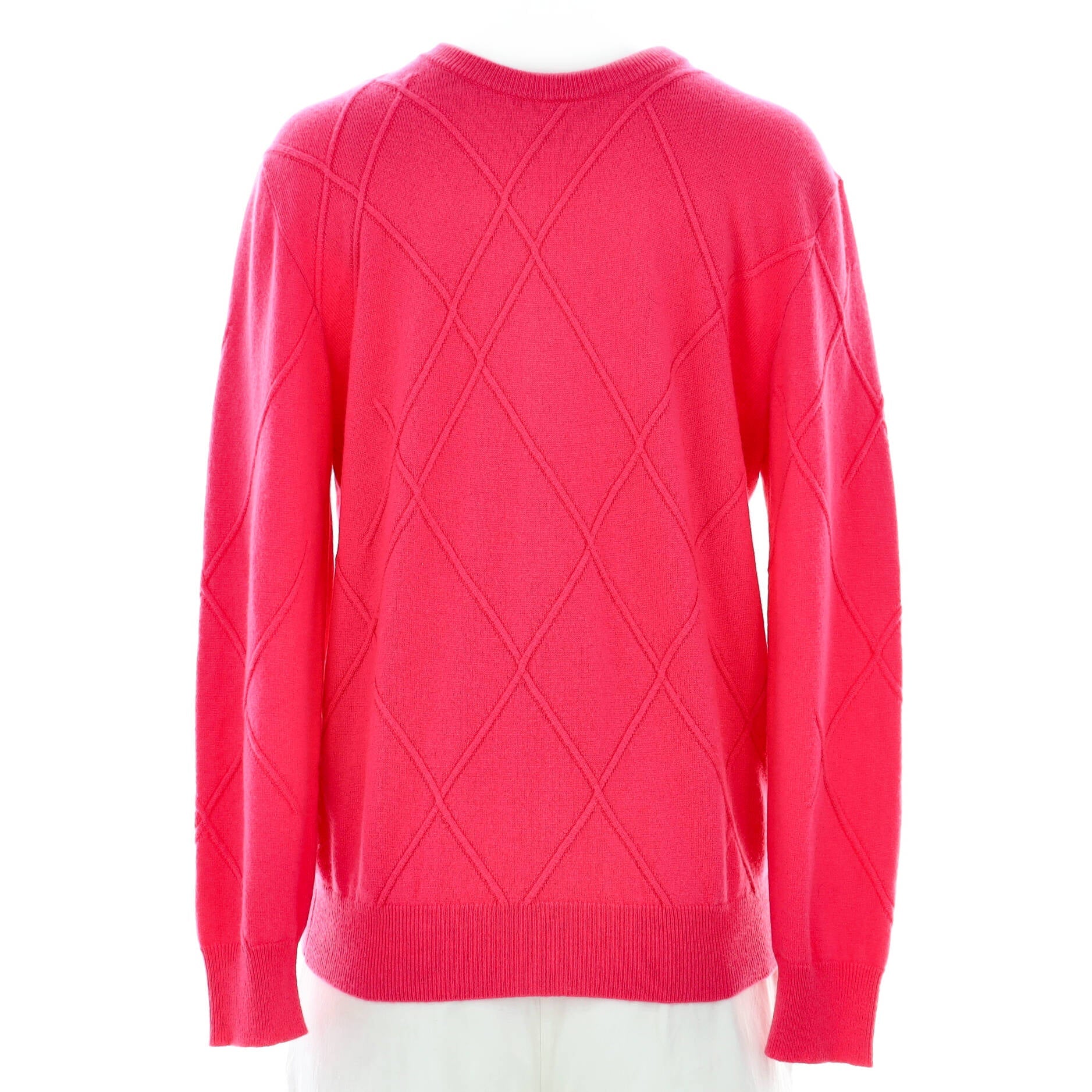 Women's Quilted Crewneck Pullover Sweater Cashmere