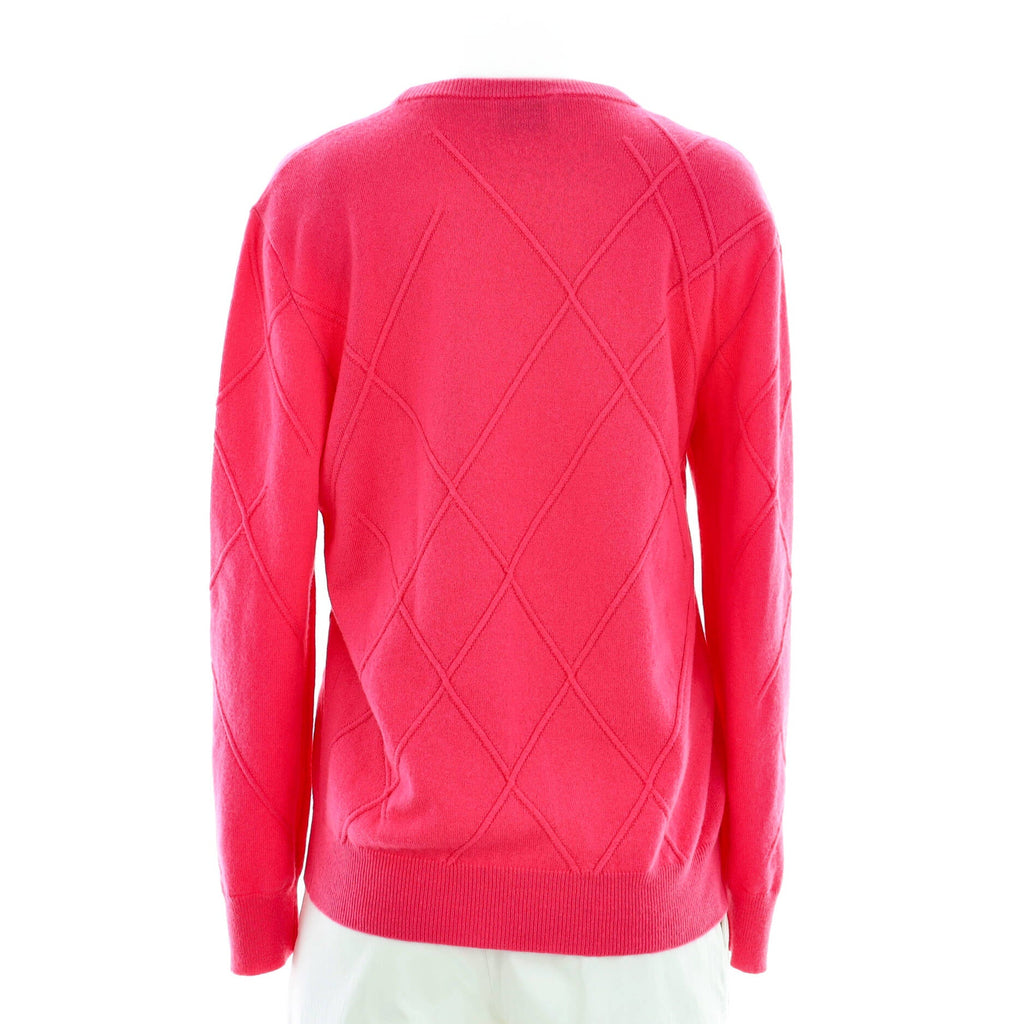 Women's Quilted Crewneck Pullover Sweater Cashmere
