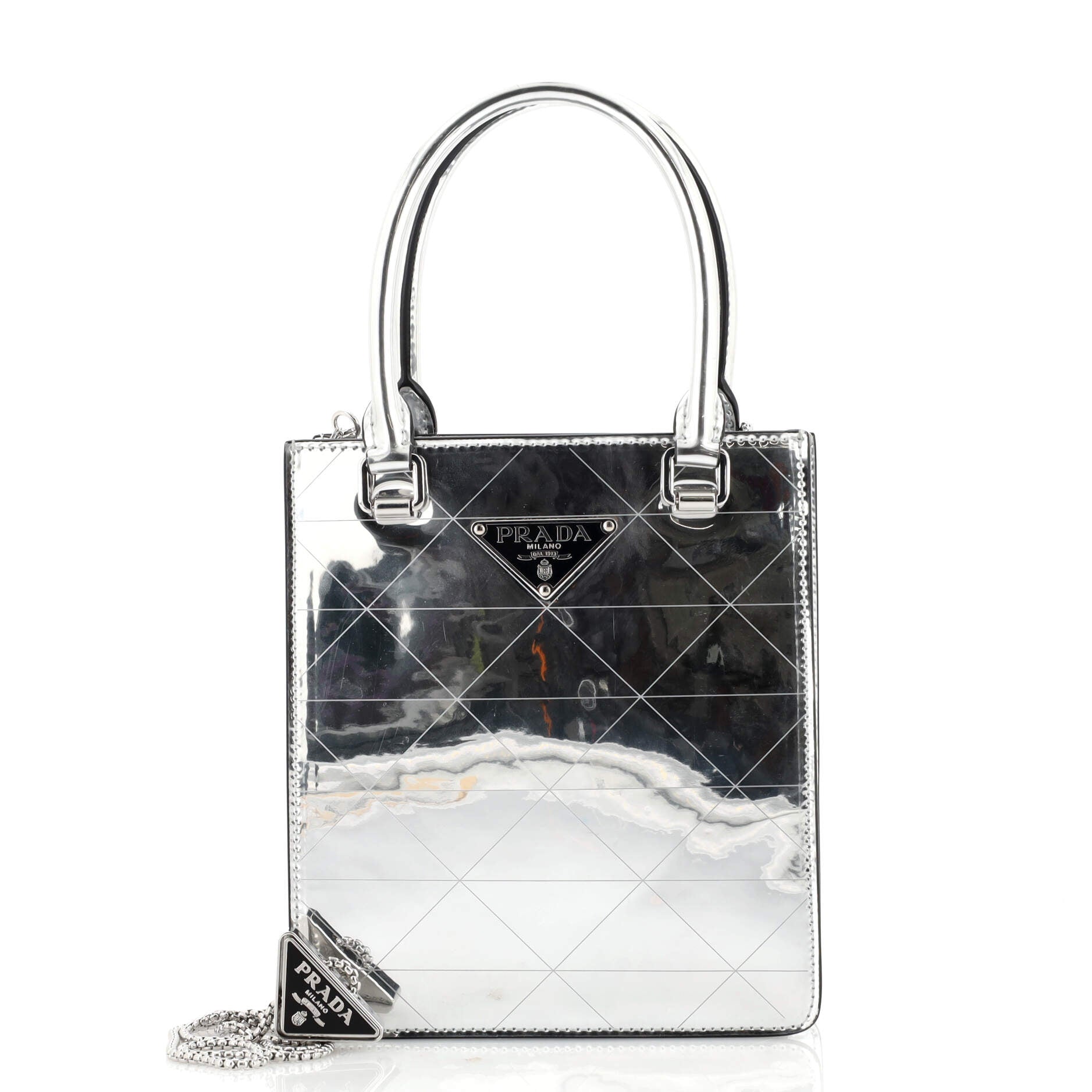 Triangle Tote Spazzolato Leather Mini