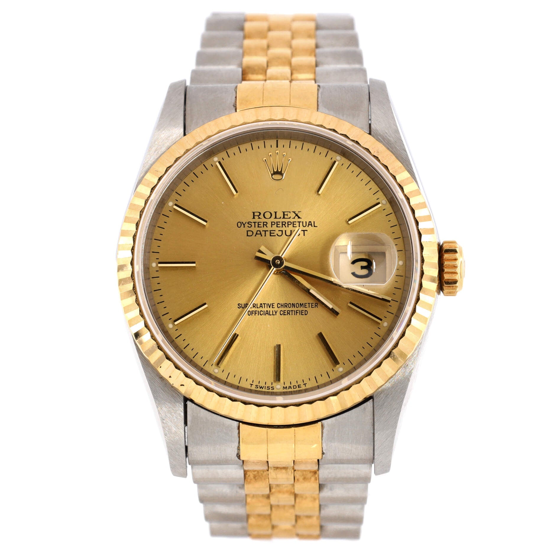 Oyster Perpetual Datejust Automatic Watch Stainless Steel and Yellow Gold 36