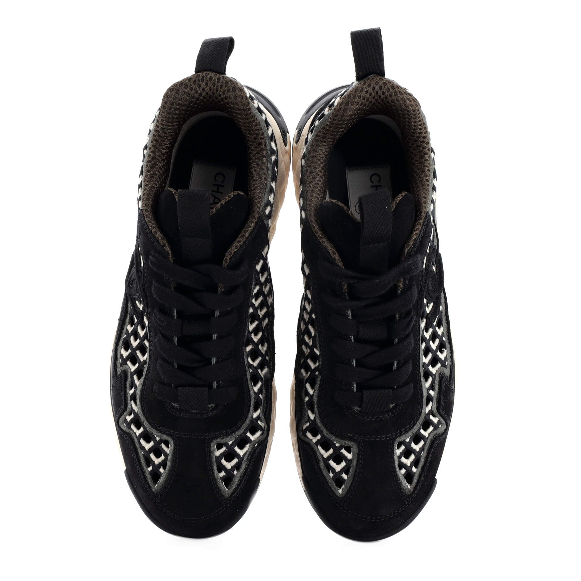Women's CC Embroidery Sneakers Calfskin and Suede