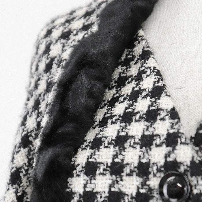 Christian Dior BOUTIQUE Wool Blend Houndstooth Tweed Jacket