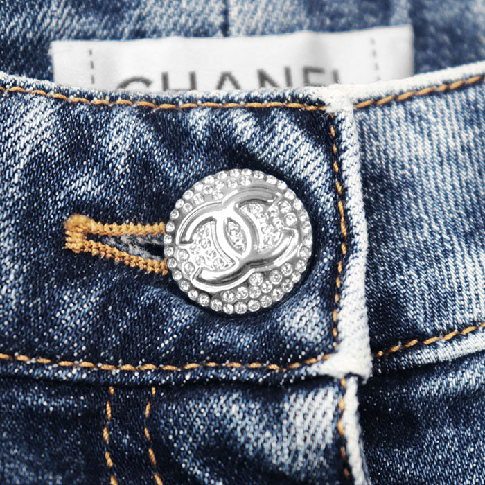 Chanel P74543 Denim Shearling Pants