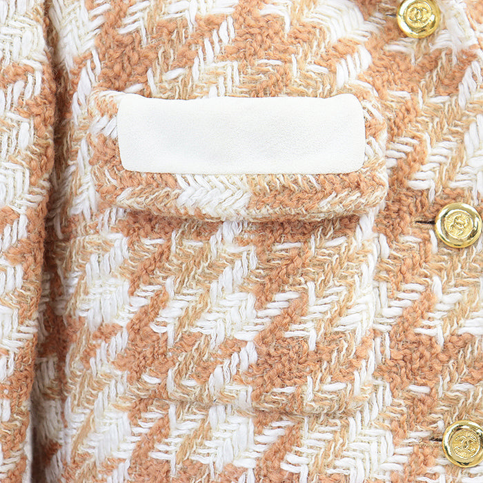 Chanel Tweed Houndstooth Wool Blend Jacket