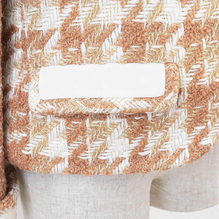 Chanel Tweed Houndstooth Wool Blend Jacket
