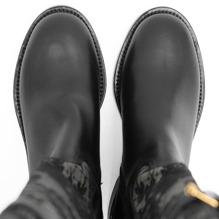 Christian Dior Leather Embroidered Long Boots