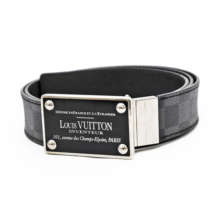 Louis Vuitton Sangle Adventure Damier Graphite Leather Belt