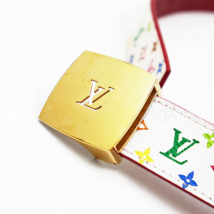 Louis Vuitton Sangle Carre Monogram Leather Belt