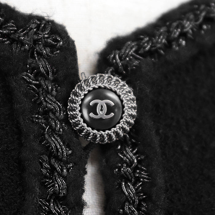 Chanel Little Black Tweed Wool Blend Jacket