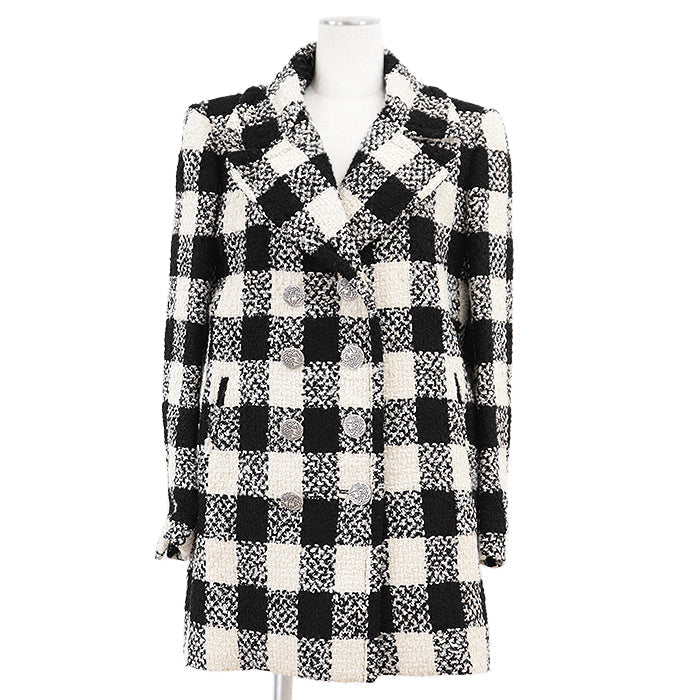 Chanel P54393 Tweed Wool Silk Coat