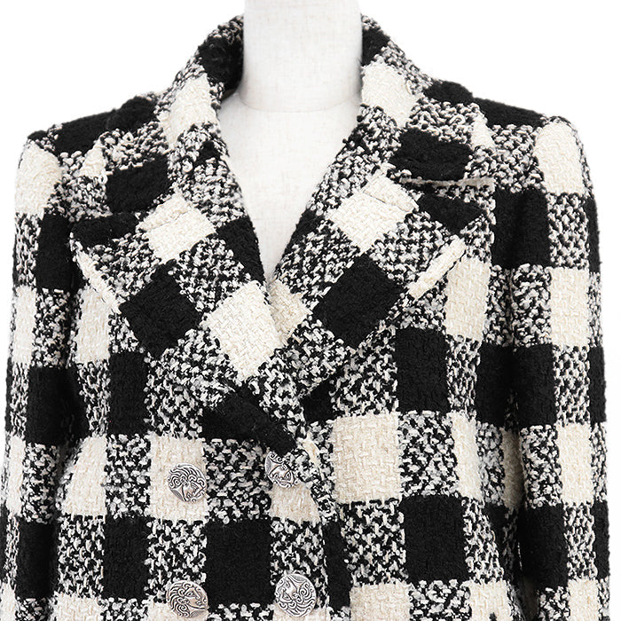 Chanel P54393 Tweed Wool Silk Coat