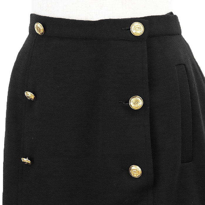 Chanel Knit Jersey 100% Wool Skirt
