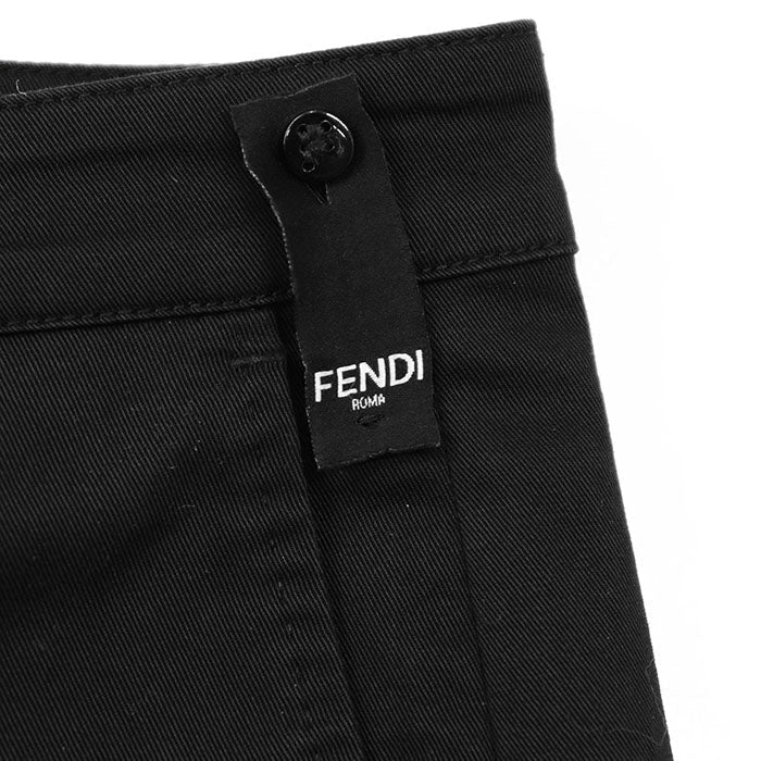 Fendi Embroidered Cotton Twill Trousers