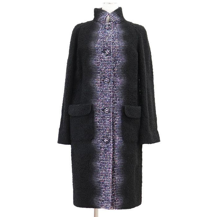 Chanel P52273 Tweed Cashmere Silk Wool Long Coat