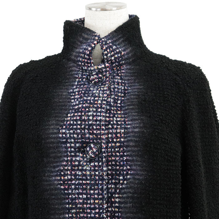 Chanel P52273 Tweed Cashmere Silk Wool Long Coat