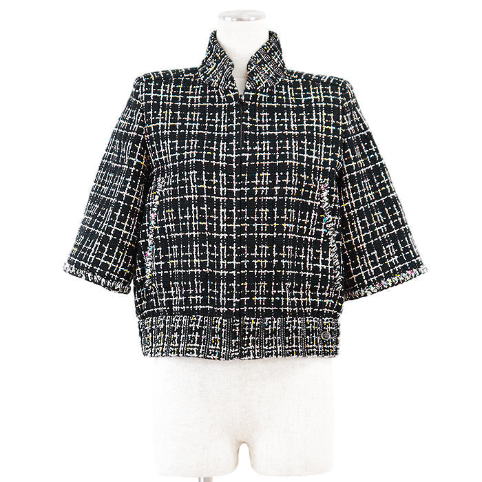 Chanel P61326 Tweed Silk Blend Cropped Jacket