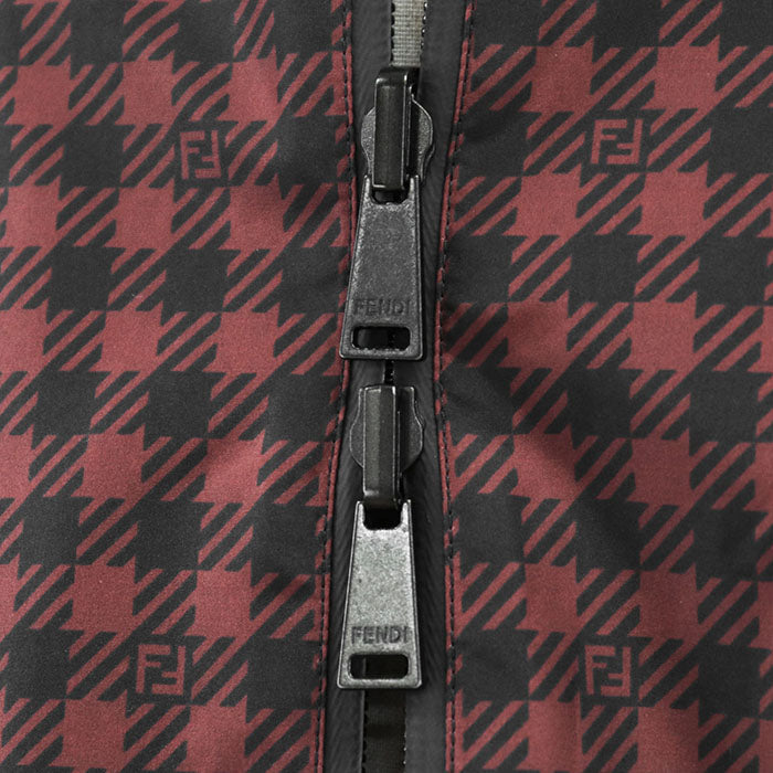 Fendi FF Logo Monogram Houndstooth Nylon Coat