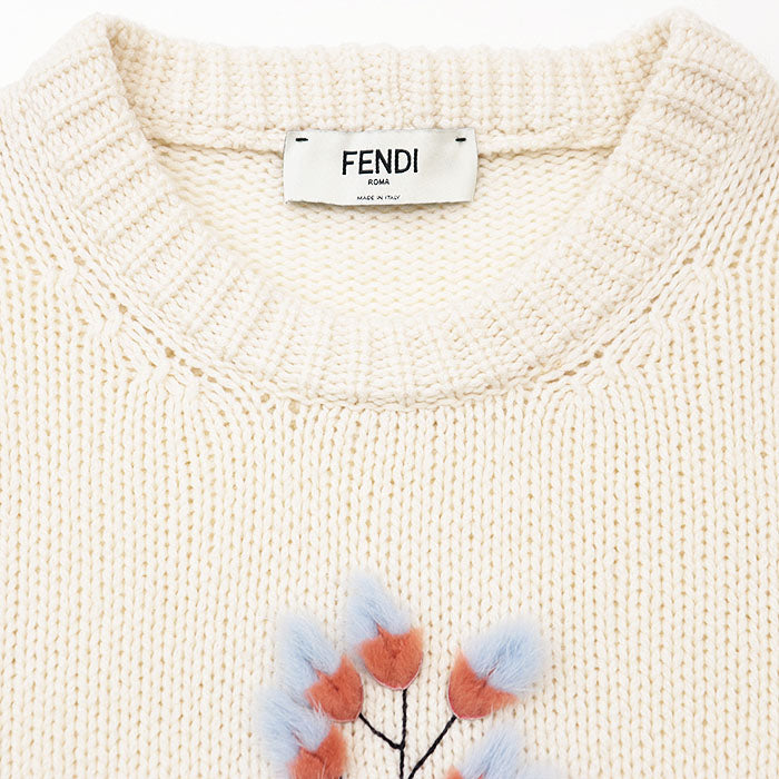 Fendi Embroidery Mink Fur Cashmere Sweater
