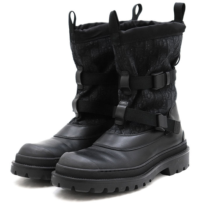 Dior Oblique Leather Jacquard Boots