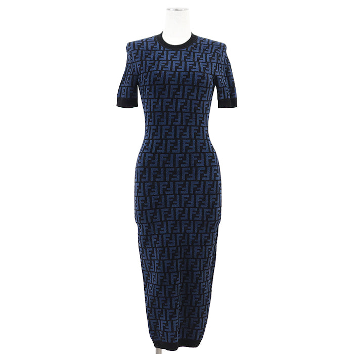 Fendi FF Zucca Micro Pile Jacquard Dress