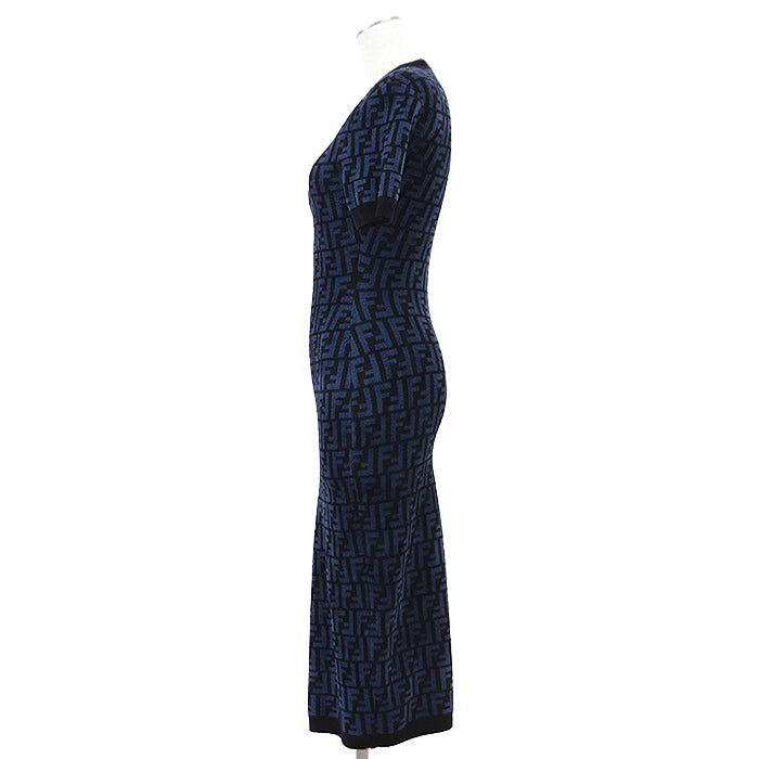 Fendi FF Zucca Micro Pile Jacquard Dress