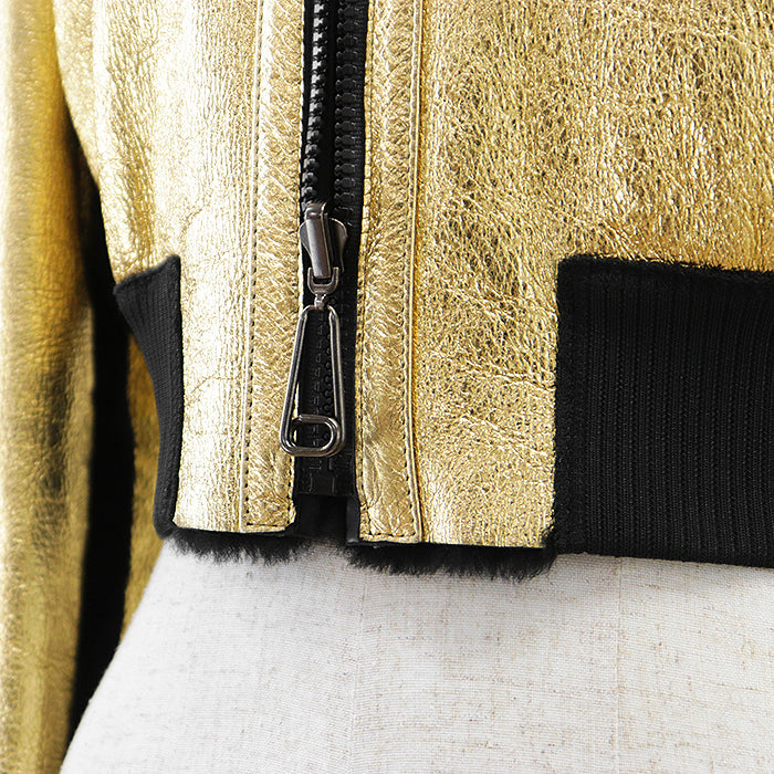 Fendi FF Logo ROMA Embroidery Lamb Leather Jacket