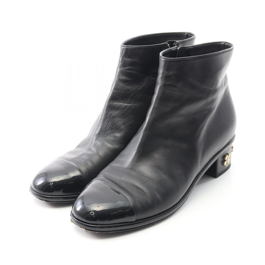 Chanel Coco Mark Camellia Leather Boots