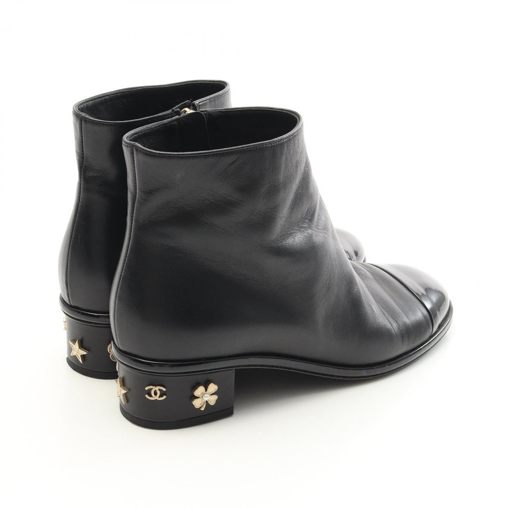 Chanel Coco Mark Camellia Leather Boots