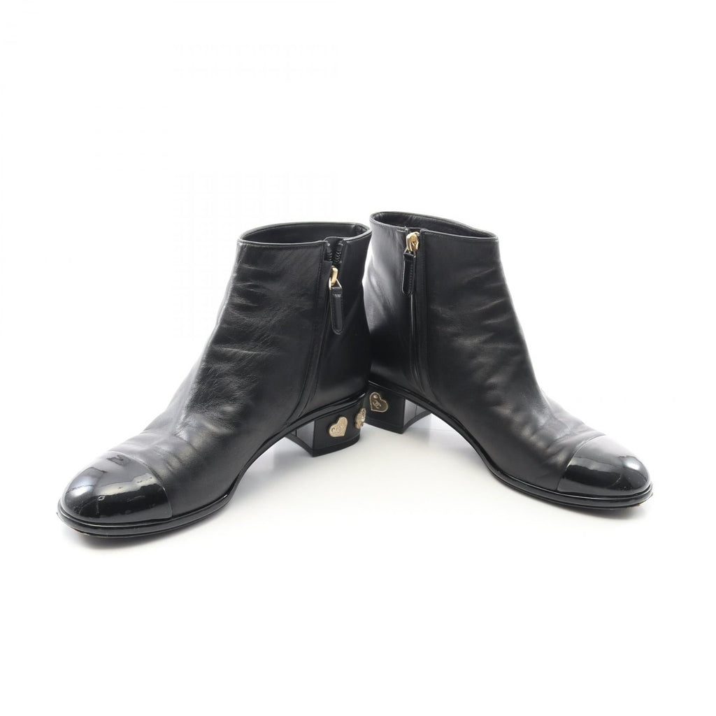 Chanel Coco Mark Camellia Leather Boots