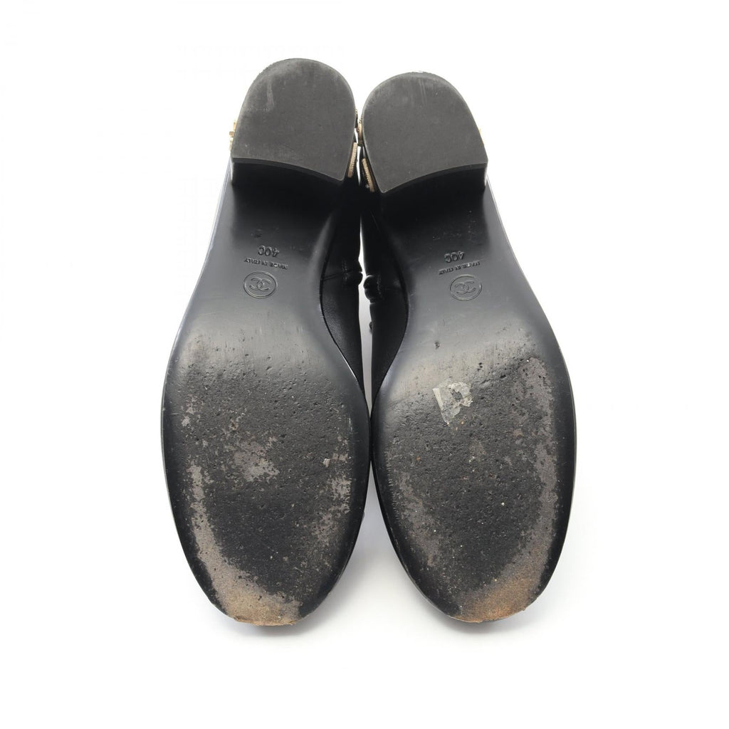 Chanel Coco Mark Camellia Leather Boots
