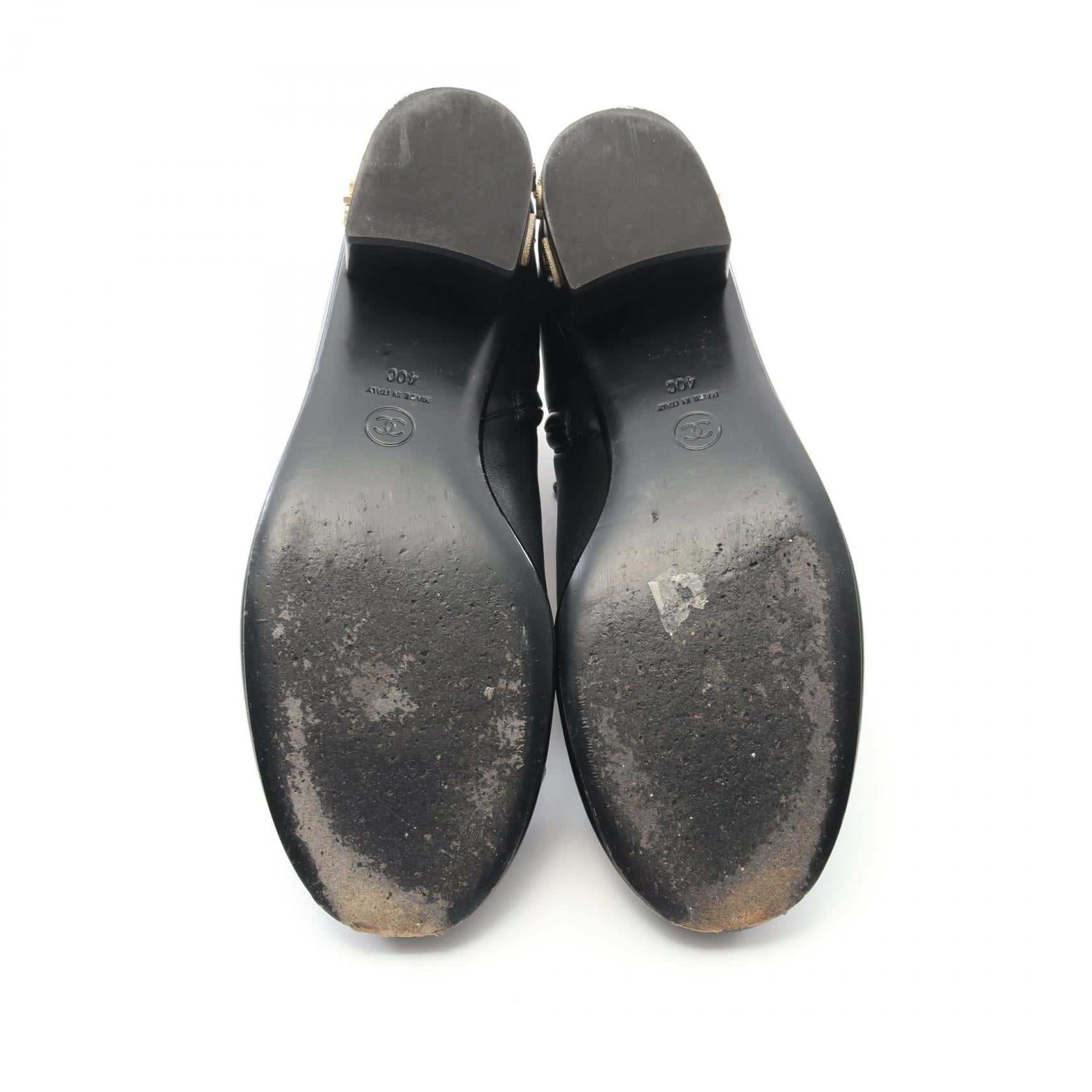 Chanel Coco Mark Camellia Leather Boots
